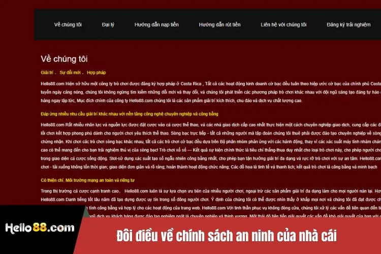 Đôi điều về chính sách an ninh của nhà cái