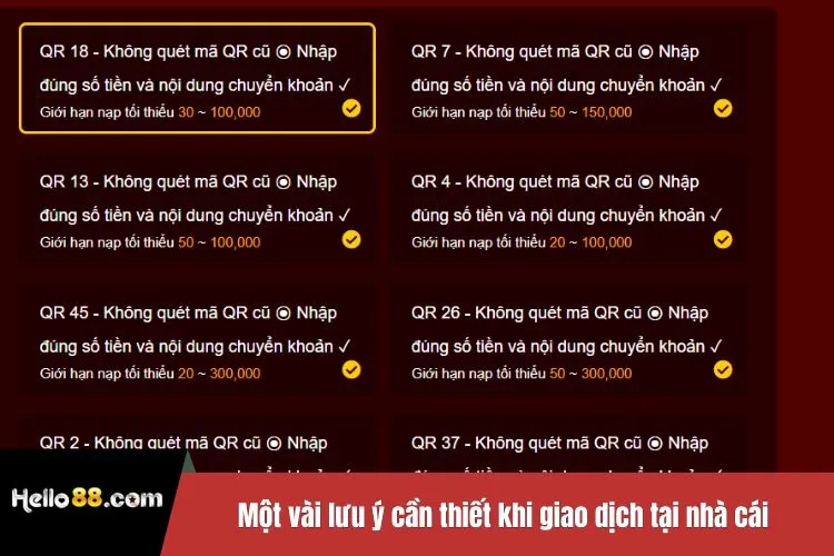 Một vài lưu ý cần thiết khi giao dịch tại nhà cái