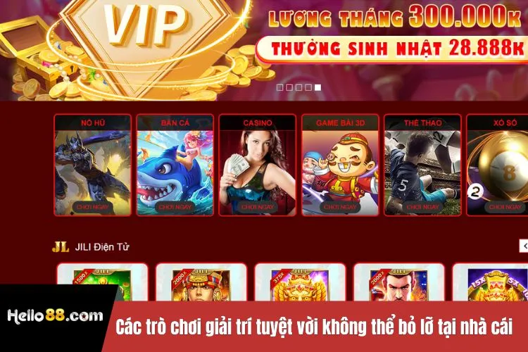 Các trò chơi giải trí tuyệt vời không thể bỏ lỡ tại nhà cái